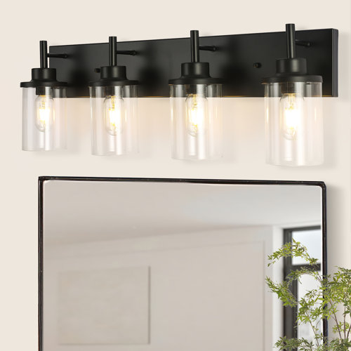 Matte Black Bathroom Vanity Lighting You'll Love | Wayfair
